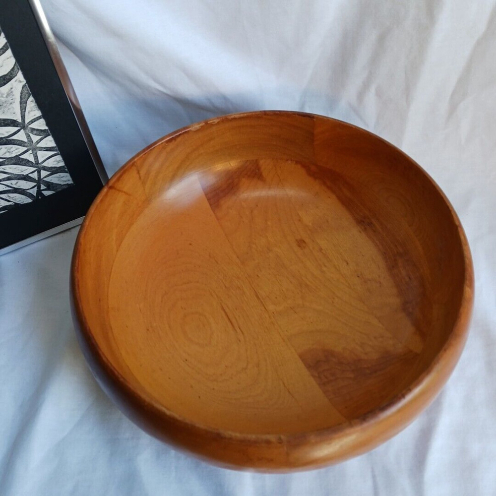 MCM VRG Treenwear Wooden Salad Bowl 10 Inch Retro Tiki